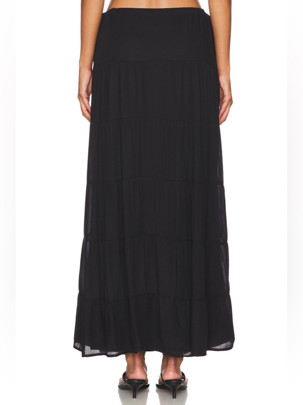 SNDYS NWT Ophelia Skirt in Black Fully Lined Midi Maxi Drawstring Revolve - Picture 2 of 6